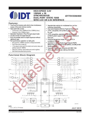 IDT70V3589S133BFI datasheet  